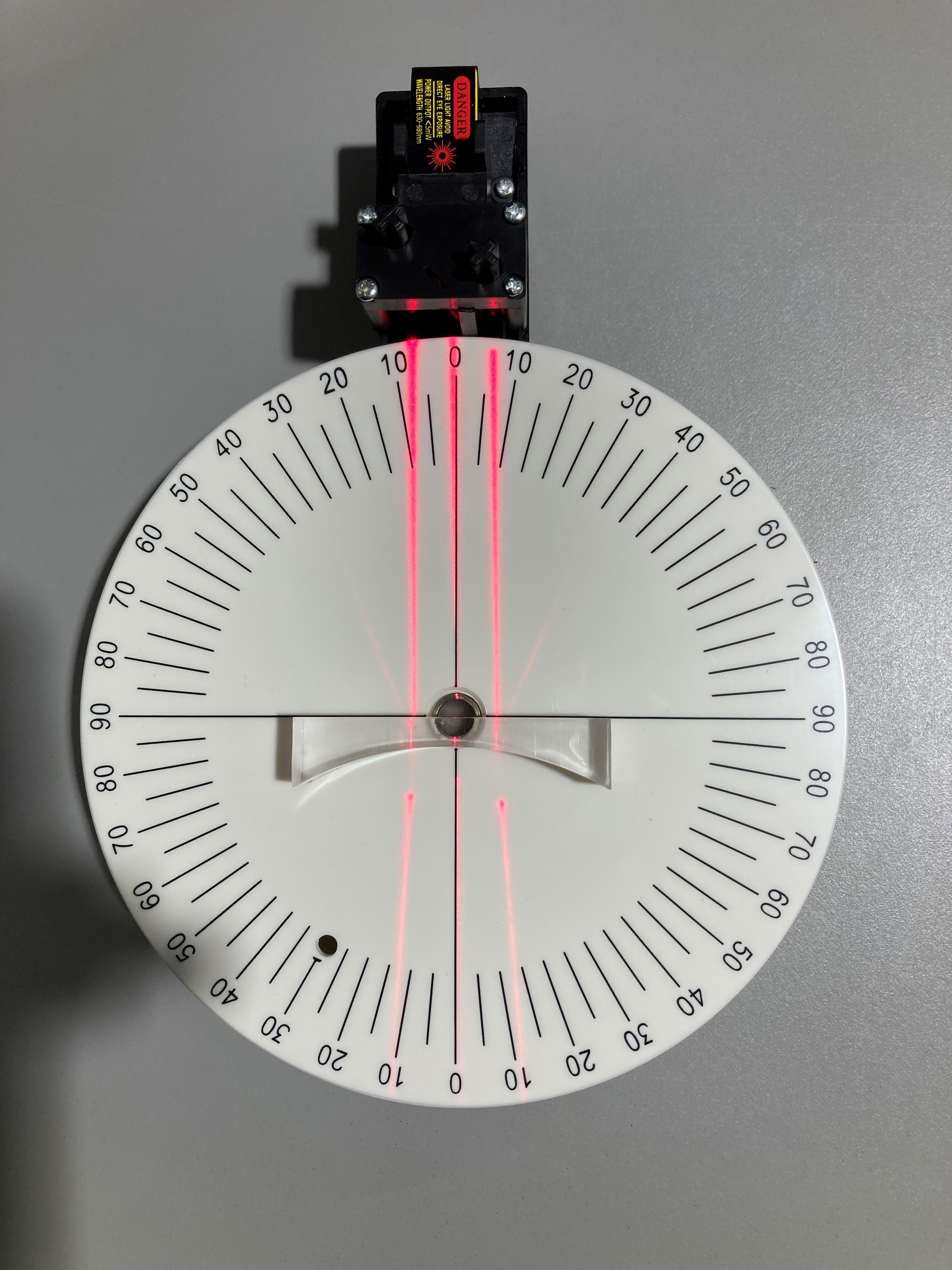 Refraction - flat+concave prism